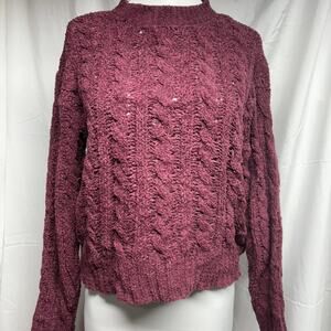 Burgundy american eagle knit sweater